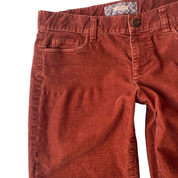 J Crew Size 29 Short 29S Matchstick Cords Corduroy Pants Rust Deep Orange - Picture 9 of 9